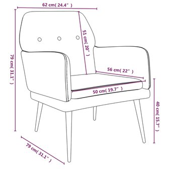 Fauteuil 62x79x79 cm fluweel donkergrijs 8