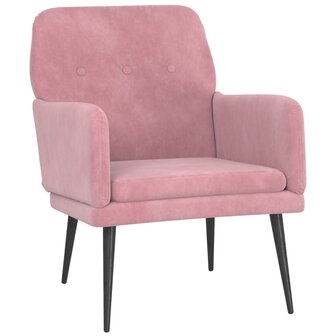 Fauteuil 62x79x79 cm fluweel roze 2