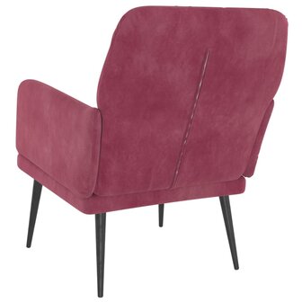 Fauteuil 62x79x79 cm fluweel wijnrood 5