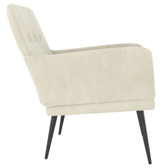 Fauteuil 62x79x79 cm fluweel cr&egrave;mekleurig 4