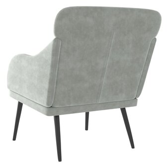 Fauteuil 63x76x80 cm fluweel lichtgrijs 5