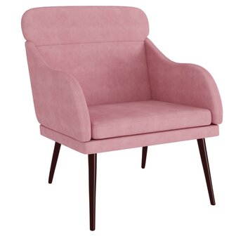 Fauteuil 63x76x80 cm fluweel roze 2