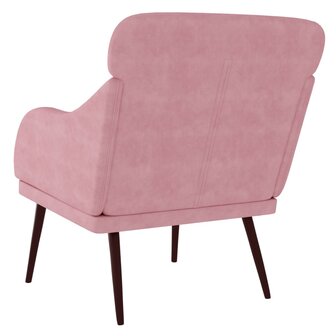 Fauteuil 63x76x80 cm fluweel roze 5