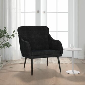 Fauteuil 63x76x80 cm fluweel zwart 1