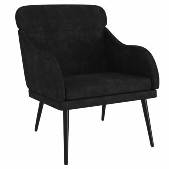 Fauteuil 63x76x80 cm fluweel zwart 2