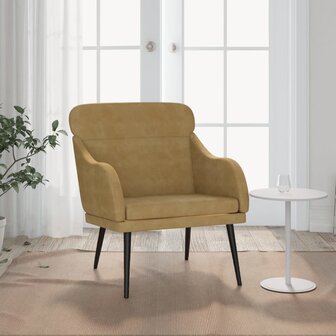 Fauteuil 63x76x80 cm fluweel bruin 1