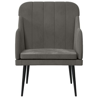 Fauteuil 63x76x80 cm fluweel donkergrijs 3