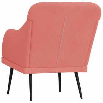 Fauteuil 63x76x80 cm fluweel roze 5