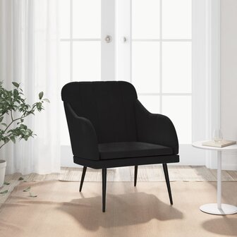 Fauteuil 63x76x80 cm fluweel zwart 1