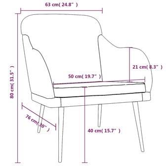 Fauteuil 63x76x80 cm fluweel zwart 8