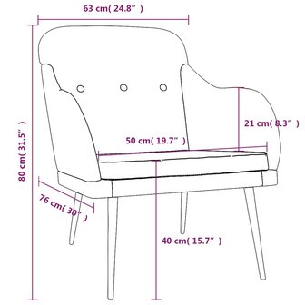 Fauteuil 63x76x80 cm stof donkergroen 8