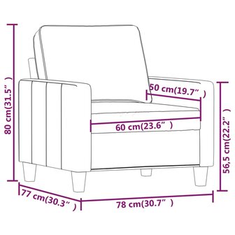 Fauteuil 60 cm stof cr&egrave;mekleurig 8