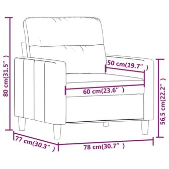 Fauteuil 60 cm stof cr&egrave;mekleurig 8