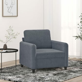 Fauteuil 60 cm fluweel donkergrijs 1