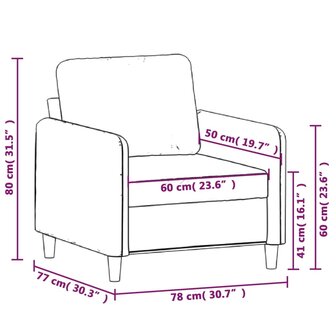 Fauteuil 60 cm fluweel donkergrijs 8