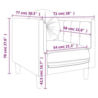 Fauteuil met kussen fluweel lichtgrijs 9