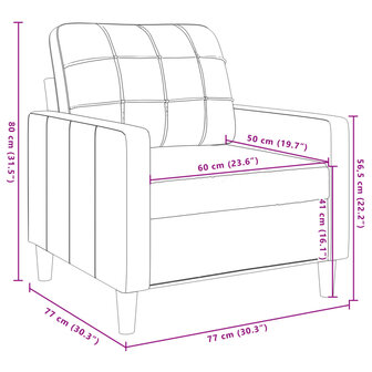 Fauteuil 60 cm fluweel donkergrijs 8