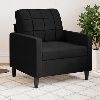 Fauteuil 60 cm fluweel zwart 1