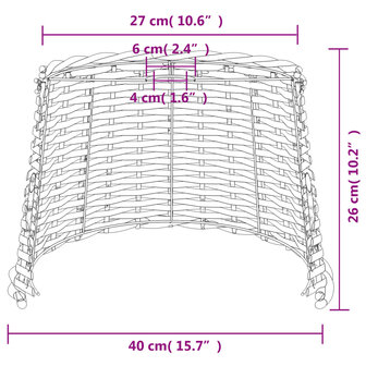 Plafondlampenkap &Oslash;40x26 cm wicker bruin 7