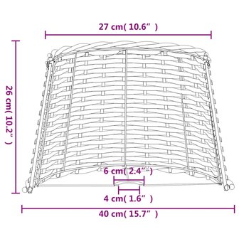 Lampenkap &Oslash;40x26 cm wicker wit 7