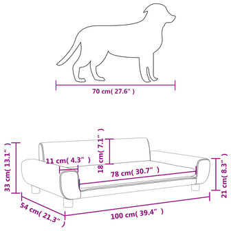 Hondenmand 100x54x33 cm fluweel bruin 7