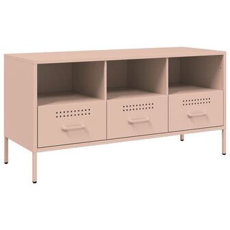 Tv-meubel 100,5x39x50,5 cm koudgewalst staal roze 2