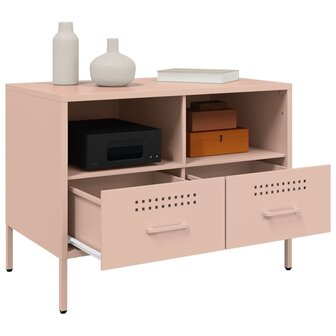 Tv-meubel 68x39x50,5 cm koudgewalst staal roze 5