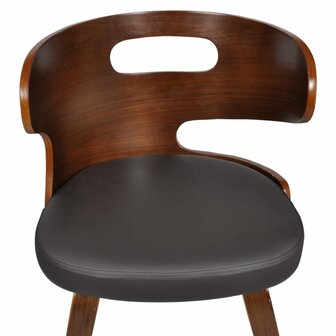 Eetkamerstoelen 4 st gebogen hout en kunstleer bruin 4