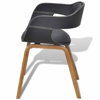 Eetkamerstoelen 6 st gebogen hout en kunstleer zwart 4