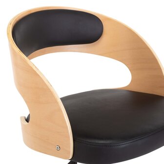 Eetkamerstoelen 4 st draaibaar gebogen hout en kunstleer zwart 7