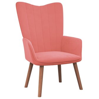 Relaxstoel fluweel roze 2