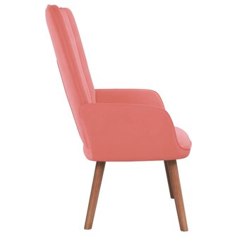 Relaxstoel fluweel roze 4