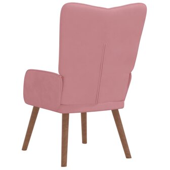 Relaxstoel fluweel roze 5