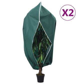 Plantenhoezen met ritssluiting 2 st 70 g/m&sup2; 3,93x3,5 m 1