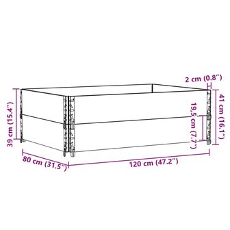 Plantenbak 120x80 cm massief grenenhout bruin 8