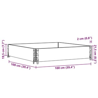 Plantenbak 100x100 cm massief grenenhout bruin 8