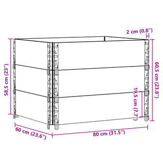 Plantenbak 80x60 cm massief grenenhout zwart 8