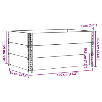 Plantenbak 120x80 cm massief grenenhout 8