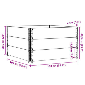 Plantenbak 100x100 cm massief grenenhout 8