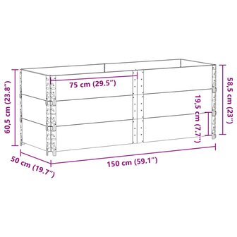 Plantenbak 150x50 cm massief grenenhout zwart 8