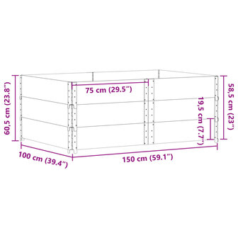 Plantenbak 150x100 cm massief grenenhout zwart 8