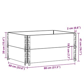 Plantenbak 80x60 cm massief grenenhout zwart 8