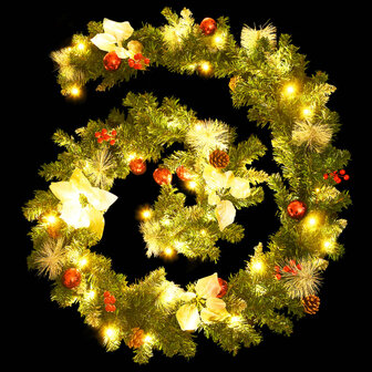 Kerstslinger met LED-lampjes 2,7 m PVC groen 7