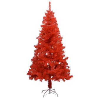 Kunstkerstboom met verlichting en kerstballen 150 cm PVC rood 2