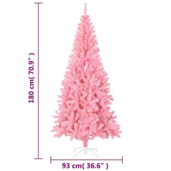 Kunstkerstboom met standaard 180 cm PVC roze 6