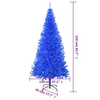 Kunstkerstboom met standaard 210 cm PVC blauw 6