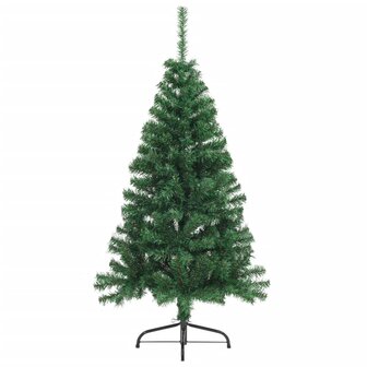 Kunstkerstboom met standaard half 150 cm PVC groen 2