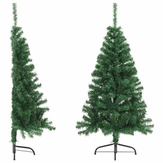 Kunstkerstboom met standaard half 150 cm PVC groen 3