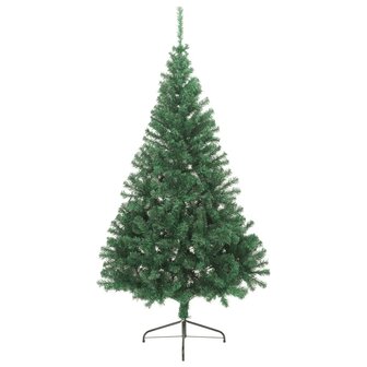 Kunstkerstboom met standaard half 210 cm PVC groen 2