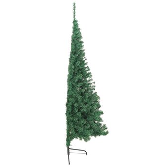 Kunstkerstboom met standaard half 240 cm PVC groen 4